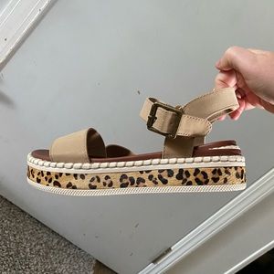 Altar’d State cream, cheetah print sandals. Size 8 never worn